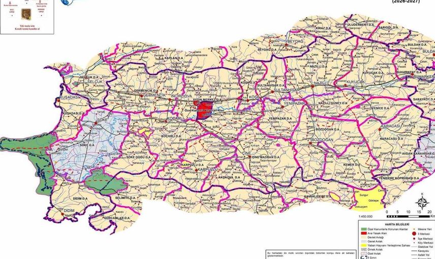 Aydın’ın 2026-2027 avlak haritası yayımlandı
