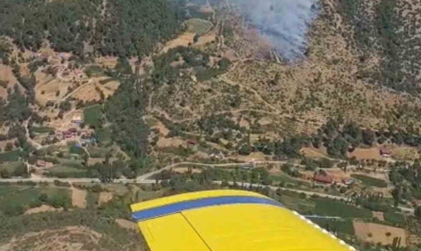 Kiraz'daki orman yangınına hem havadan hem de karadan müdahale devam ediyor