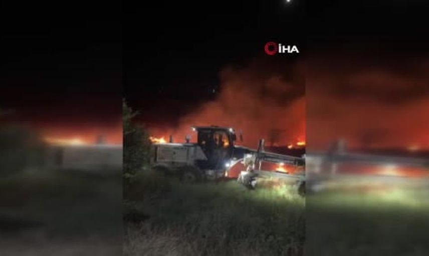 Yozgat’ın Aydıncık ilçesinde hububat alanında yangın çıktı