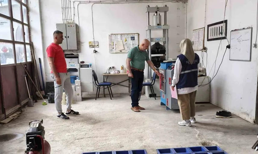 Bayburt'ta yapı denetim laboratuvarında önemli denetim gerçekleştirildi