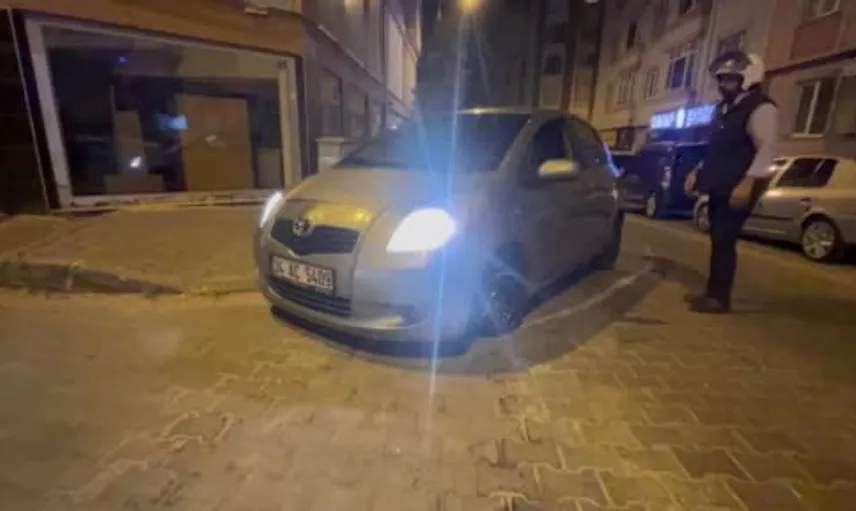 Tekirdağ'da jantla giden alkollü sürücü polisle karşılaştı