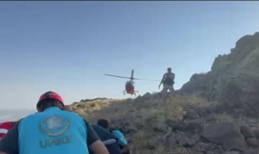 Tunceli'de dağ yürüyüşü sırasında ayağı kırılan kadın helikopterle hastaneye kaldırıldı