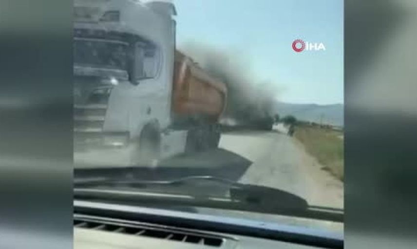 Ankara’da seyir halindeki tırda yangın çıktı