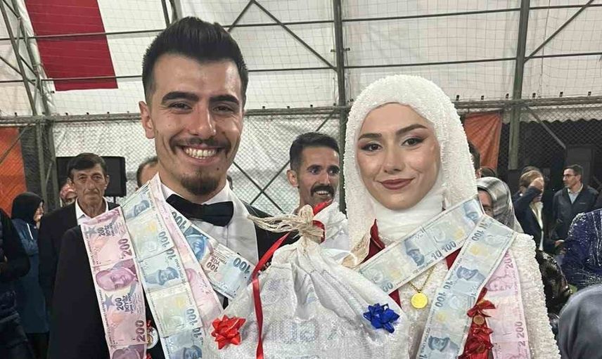 Giresun'da düğün geleneği değişti: Altın yerine fındık takıldı