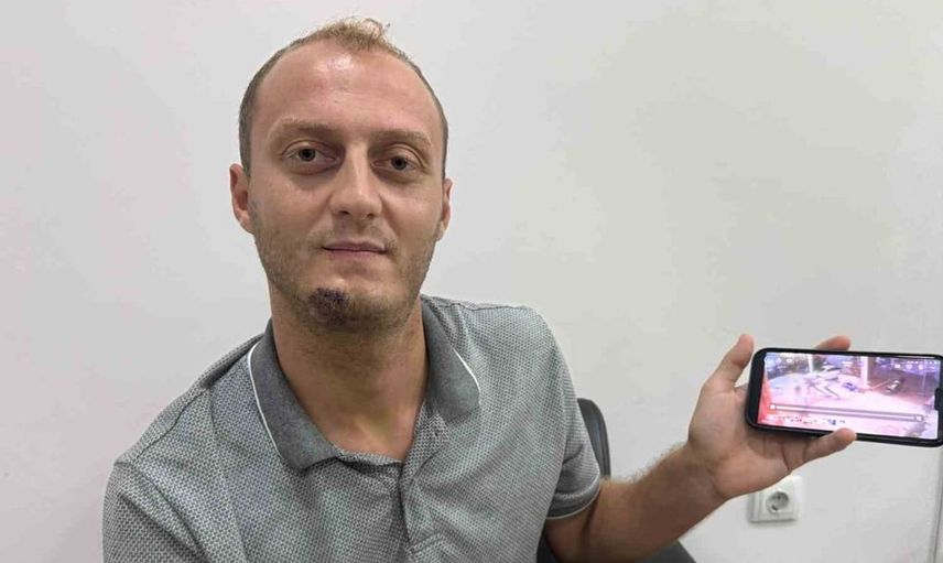 Gürültü tartışması sonrası çıkan kavga anbean kamerada kaydedildi