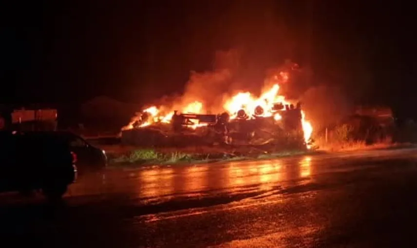Yolda düşen demir parçası motosiklet kazasına sebep oldu