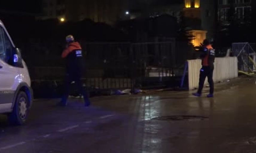 Erzurum'da yoğun yağış inşaat alanında göçüğe neden oldu