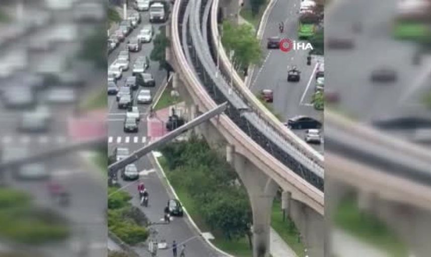 Sao Paulo'da monoray, devrilen vince çarptı: Tek yaralı