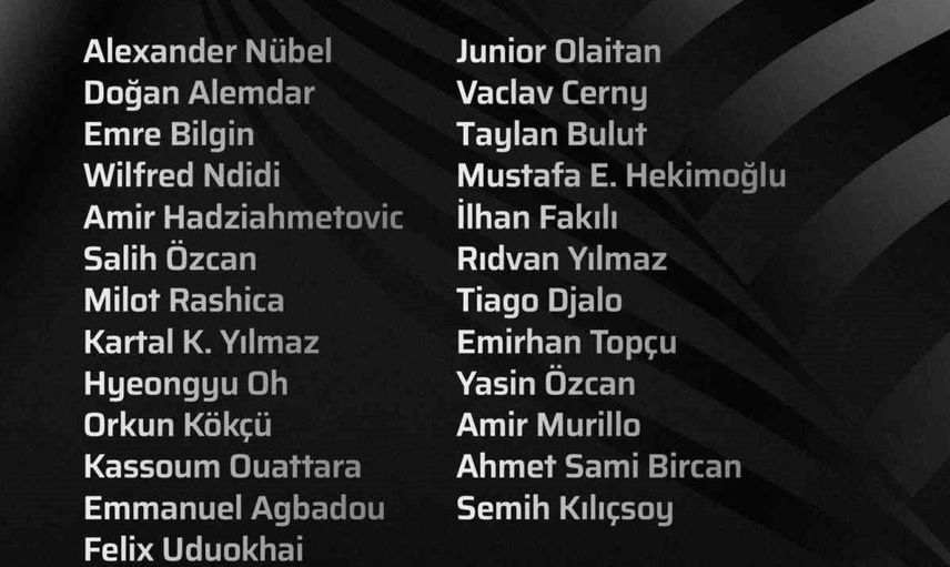 Beşiktaş’ın Hradec Kralove maçı kamp kadrosu açıklandı