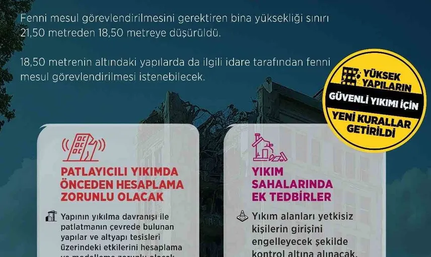 Yeni yönetmelik yüksek yapıların güvenli yıkımını sağlıyor