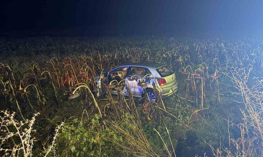 Çorum'da otomobil tarlaya uçtu, iki kişi yaralandı
