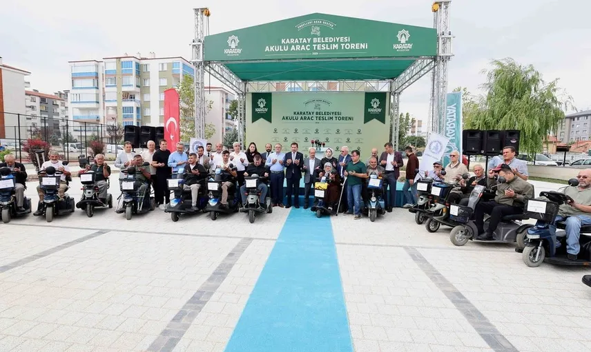 Karatay'da ihtiyaç sahiplerine akülü araç desteği