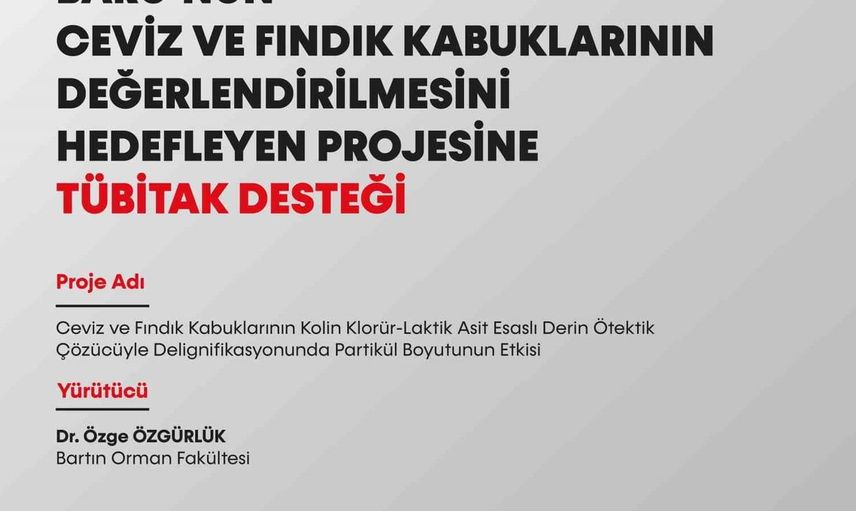 Bartın Üniversitesinin çevresel projelerine TÜBİTAK desteği geldi