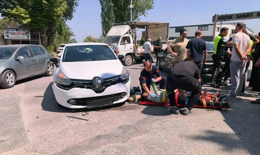 İnegöl’de motosiklet kazasında sürücü yaralandı