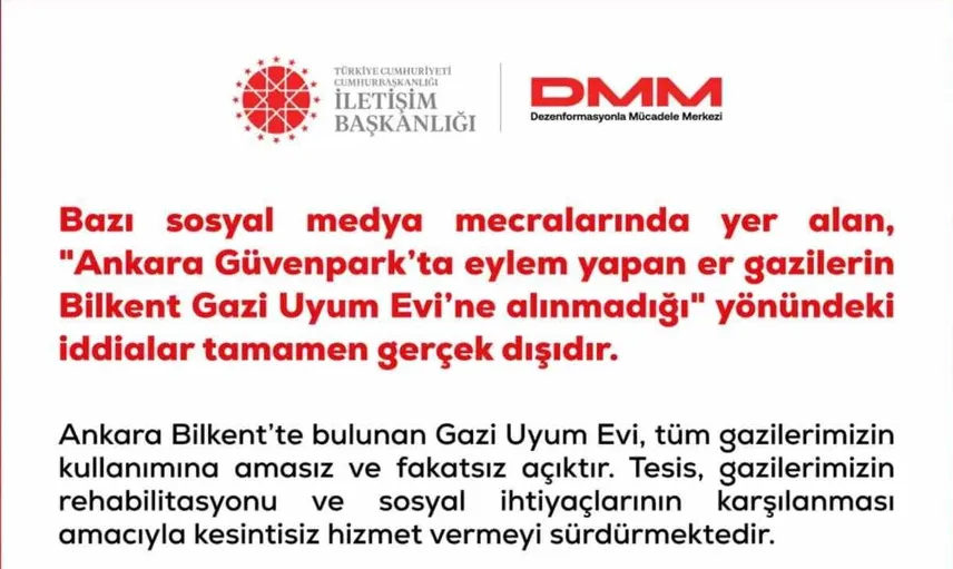 DMM'den Ankara'daki gazilere yönelik iddialara yanıt