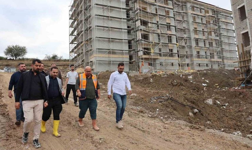 Vezirköprü'de yeni konut projesi inşaatında önemli aşama