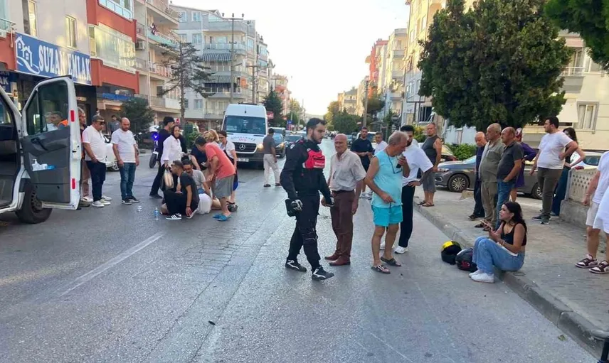 Mudanya'da motosikletin yayaya çarpması sonucu iki kişi yaralandı
