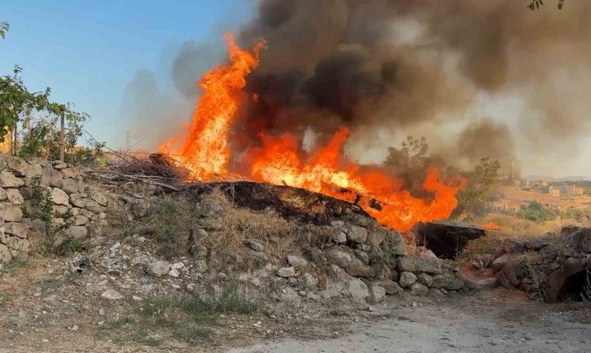 Güzelyurt'taki tarihi evde çıkan yangın paniğe neden oldu