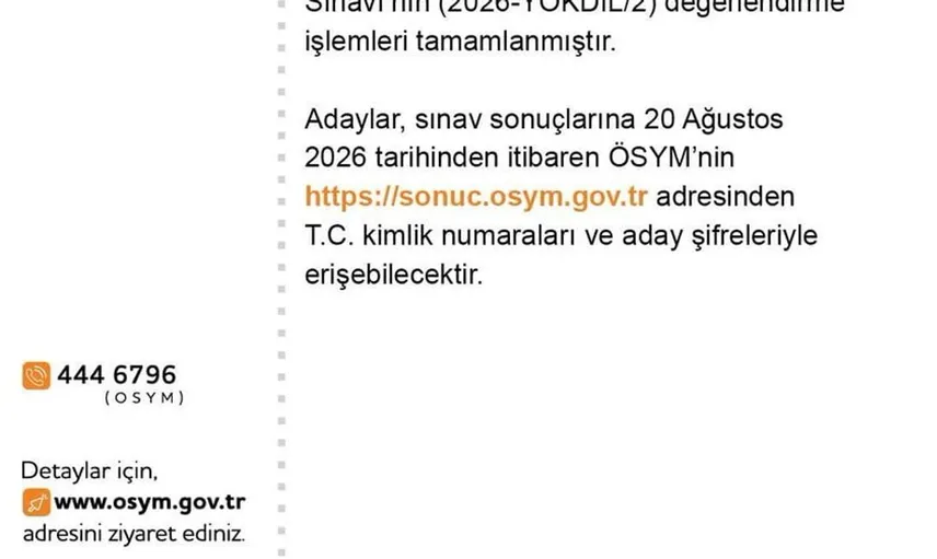 2026-yökdil/2 sonuçları açıklandı: Adaylar sonuçlara erişim sağlayabilecek