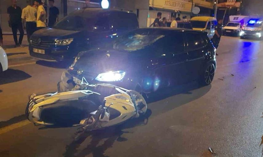 Antalya'da otomobil ile motosikletin çarpıştığı kazada 1 kişi yaralandı