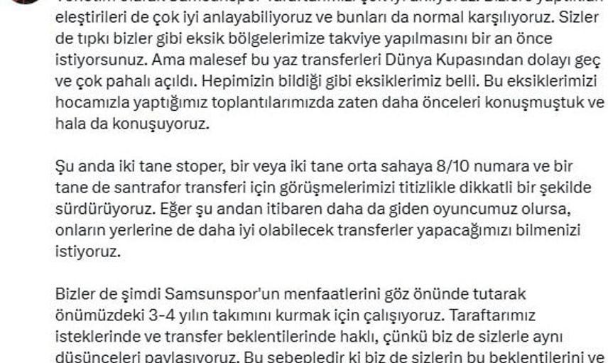 Yüksel Yıldırım: '2-3 yıl içinde ligin ilk 5’inde kalıcı olacağız'