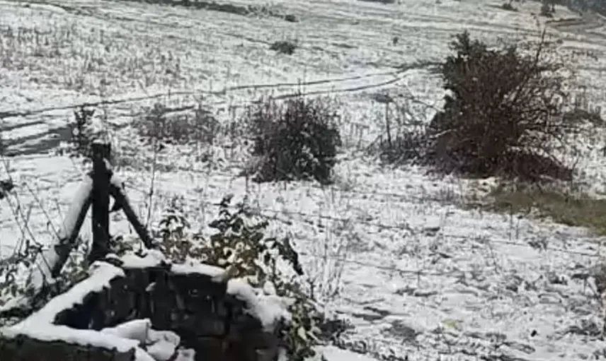 Alpu ilçesinde kar yağışıyla birlikte eşsiz doğa manzaraları oluştu