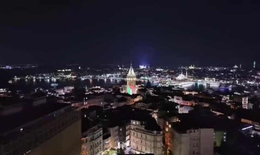 Galata Kulesi, Filistin halkına destek vermek için aydınlatıldı