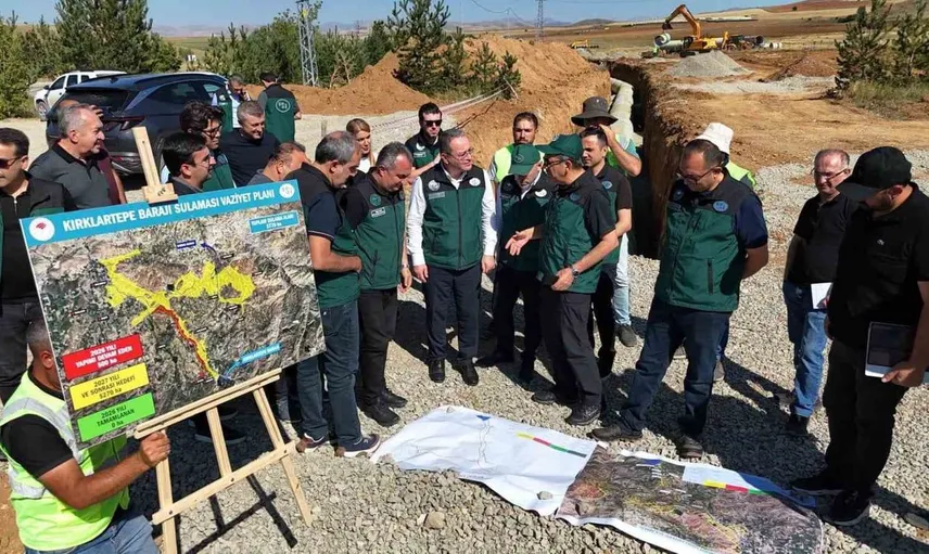 Kırklartepe Barajı sulama inşaatı incelemeleri devam ediyor