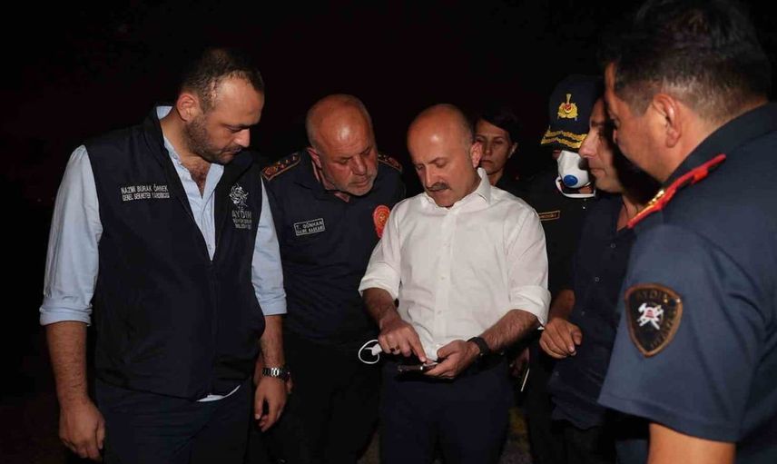 Aydın Valisi Varol, yangın bölgesinde incelemelerde bulundu