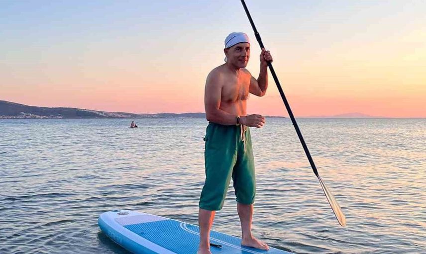 Burhaniye'de ayakta sörf sporuna ilgi artıyor