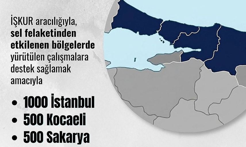 Marmara Bölgesi’ndeki sel felaketi sonrası bakanlıktan 2 bin kişilik iş programı müjdesi