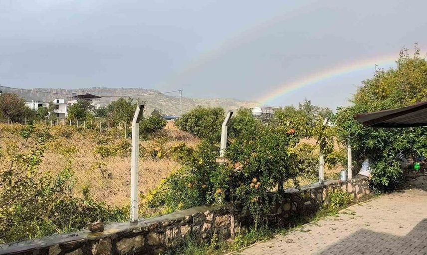 Dicle'de yağmur sonrası muhteşem gökkuşağı manzarası