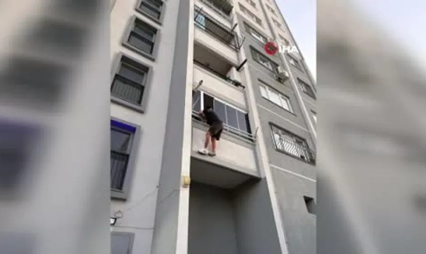 Uyuşturucu tacirinin balkondan kaçış çabası sonuçsuz kaldı