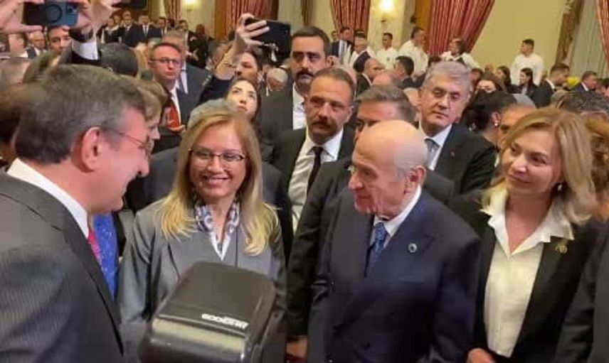 Cumhurbaşkanı Yardımcısı yılmaz, MHP lideri bahçeli ile yasama yılı resepsiyonunda buluştu