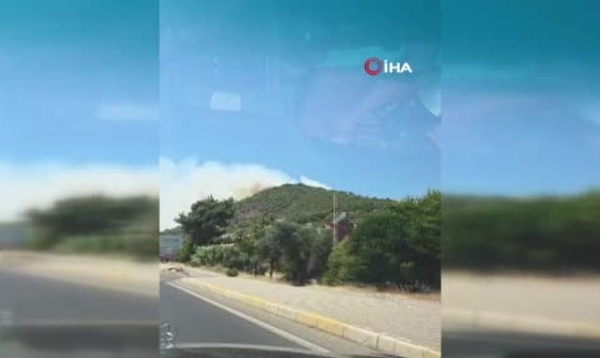Kazdağları eteklerinde orman yangını başladı