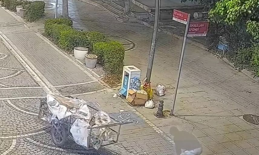 Lüleburgaz'da yağmur mazgallarının çalınması kameraya yansıdı