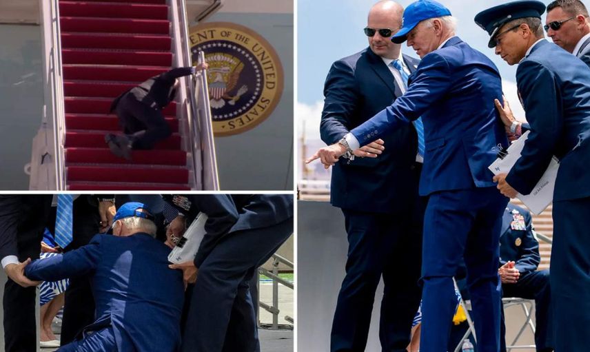 ABD Başkanı Biden yere düştü: Alandakiler ne yapacağını şaşırdı