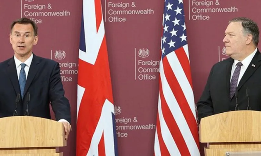 ABD Dışişleri Bakanı Mike Pompeo, İngiltere Dışişleri Bakanı Hunt'la Bir Araya Geldi