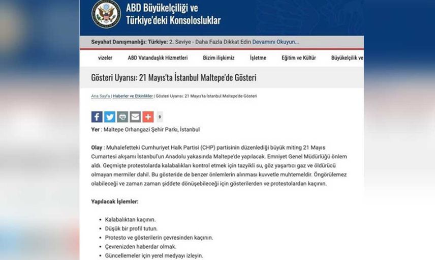 ABD elçiliğinden ilginç uyarı: CHP'nin İstanbul mitingine dair şaşırtıcı açıklama yaptı