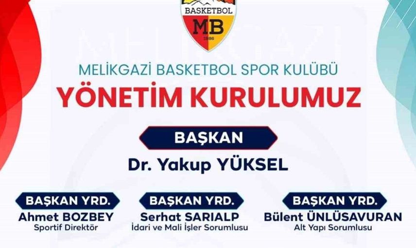 Melikgazi Basketbol Spor Kulübü yeni yönetimi görev dağılımını tamamladı