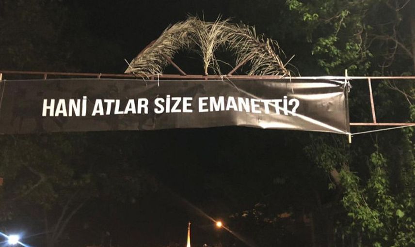 Adalar’da Hayvanseverler, İBB’ye Kayıp Atları Pankartlarla Sordu