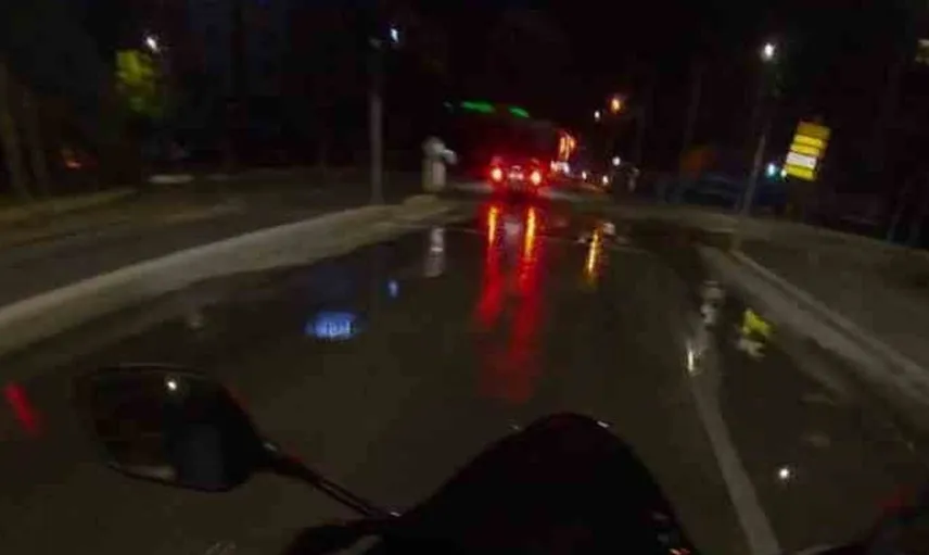 Eskişehir'de ani su baskını: Motosiklet kamerasıyla kaydedildi