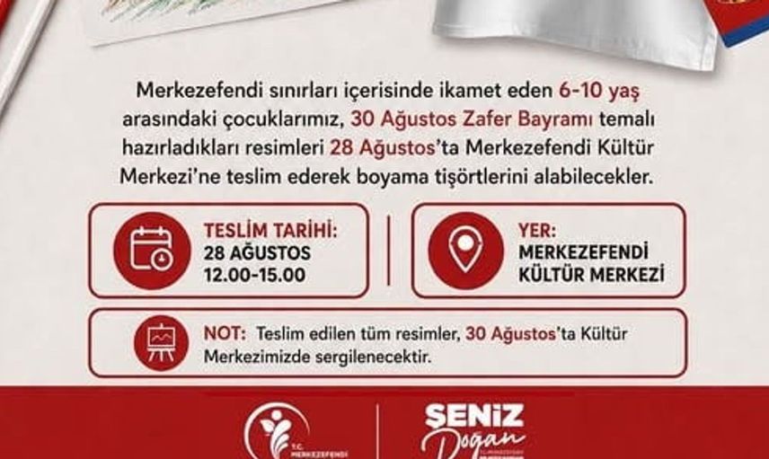 Merkezefendi'de çocuklar zafer bayramı'nı sanatla kutlayacak