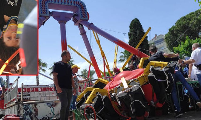 Antalya’da korku dolu anlar: Lunaparktaki oyuncak koparak düştü