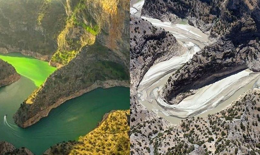 Arapapıştı Kanyonu'nda Korkutan Görüntüler! Tüm Sular Çekildi