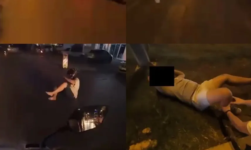 Mersin'de motosikletin yayaya çarpma anı kask kamerasında kaydedildi