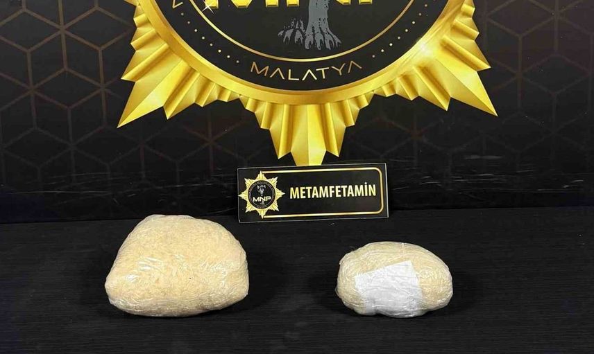 Malatya'da otobüs terminalinde 1 kilo 769 gram metamfetamin ele geçirildi