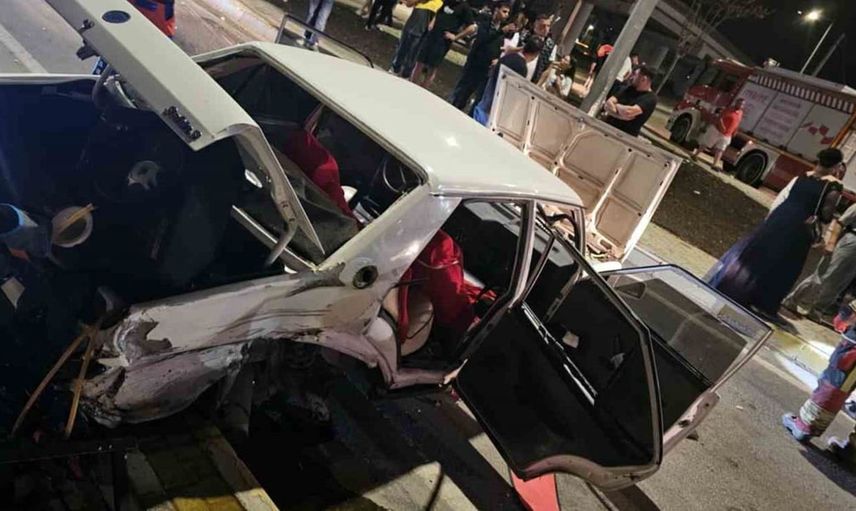 Bandırma-Bursa yolunda meydana gelen kaza güvenlik kameralarına yansıdı