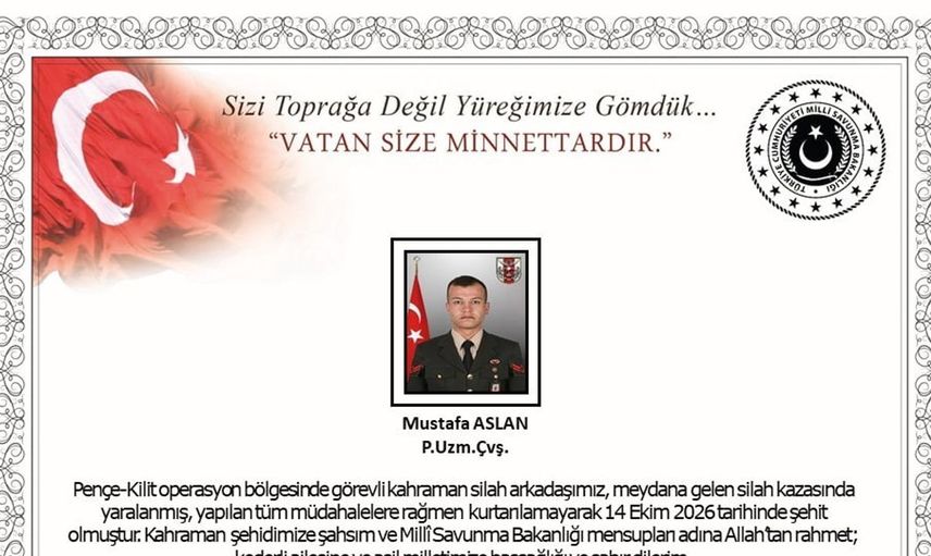 Pençe-Kilit’te bir kahraman daha: Piyade uzman çavuş Mustafa Aslan şehit düştü