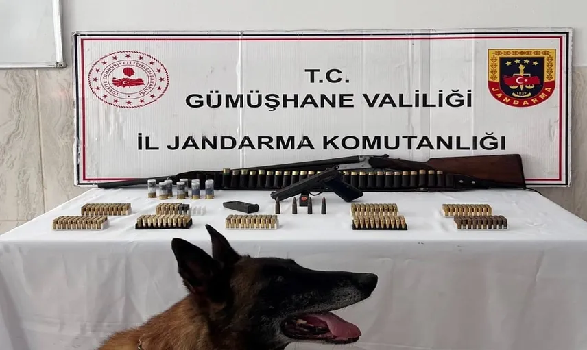 Gümüşhane'de ruhsatsız silah ve mühimmat operasyonu: 432 fişek ele geçirildi
